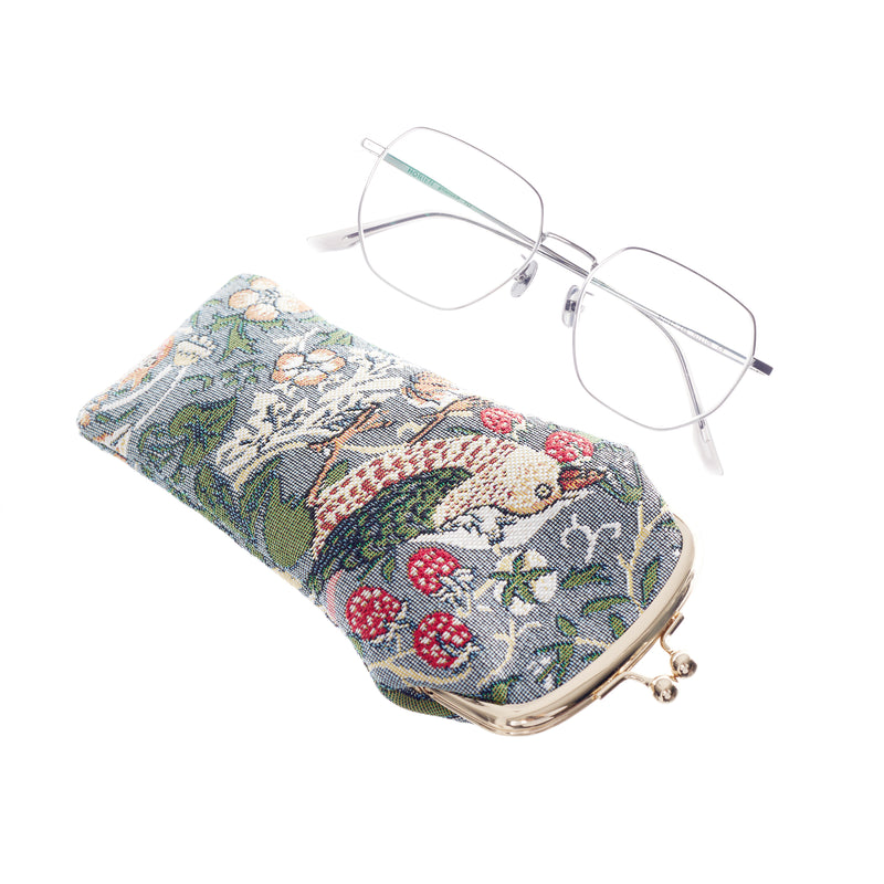 V&A Licensed Strawberry Thief Grey - Glasses Pouch