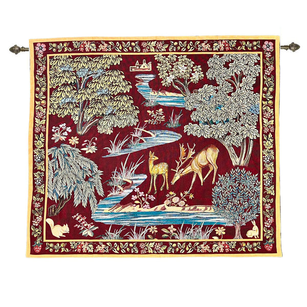 William Morris The Brooks Red - Wall Hanging 140cm x 124cm (120 rod)