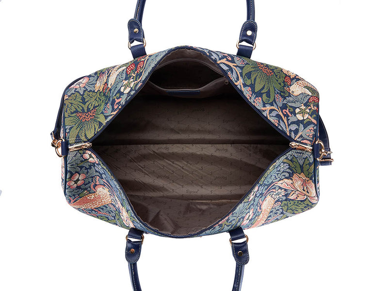 William Morris Strawberry Thief Blue - Big Holdall Bag Inner Space | Signare Tapestry