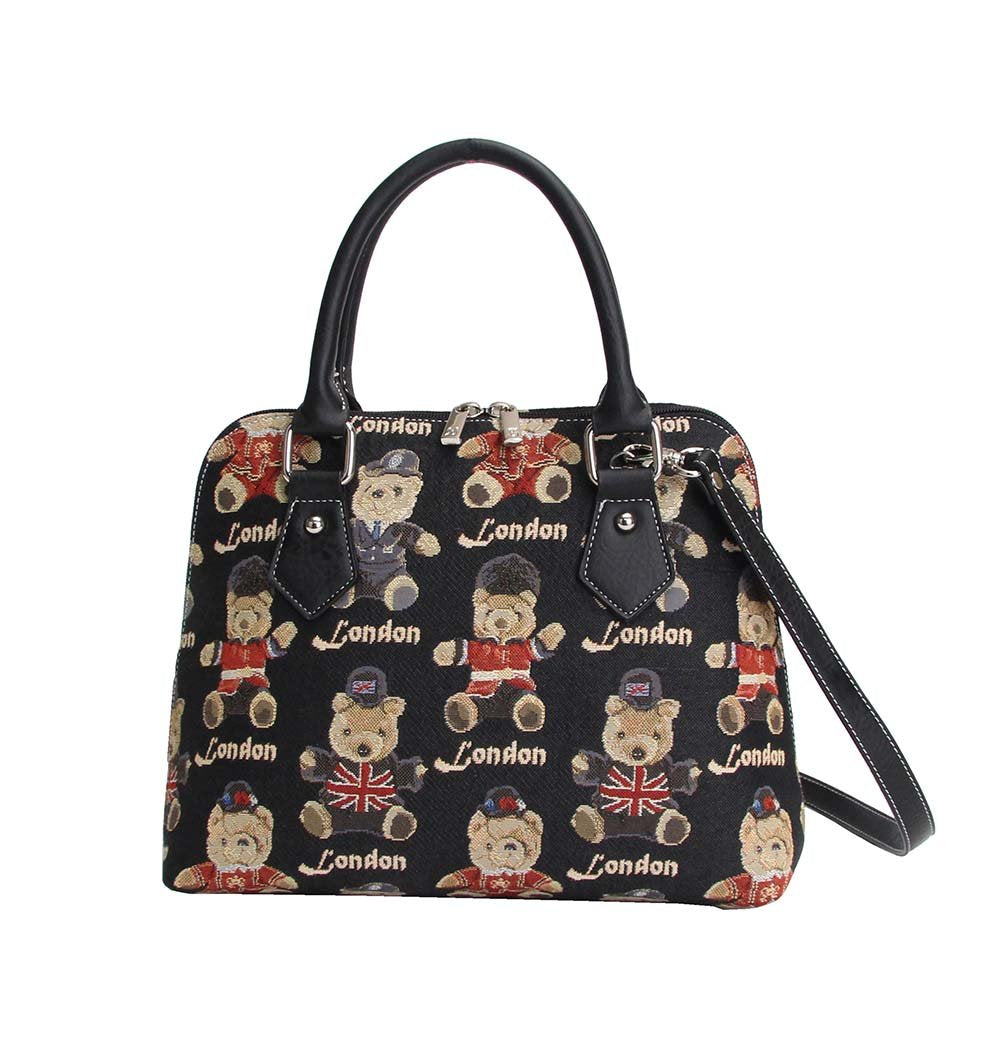 Bear Decor Shoulder Tote Bag With Inner Pouch