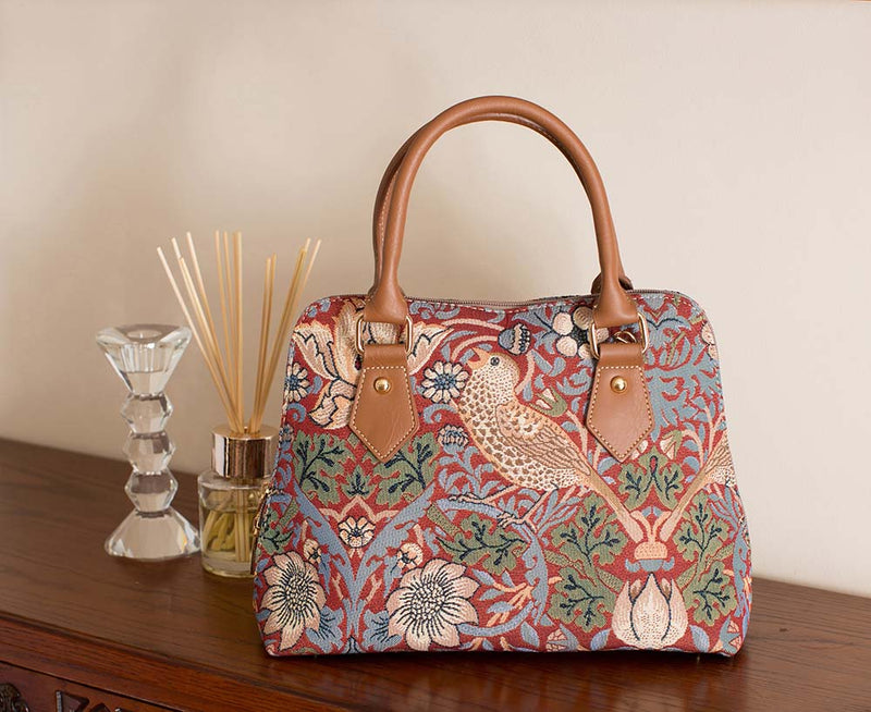 William Morris Strawberry Thief Red - Convertible Bag