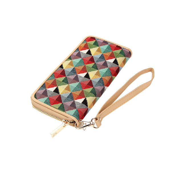 Multicoloured Triangle - Long Zip Purse