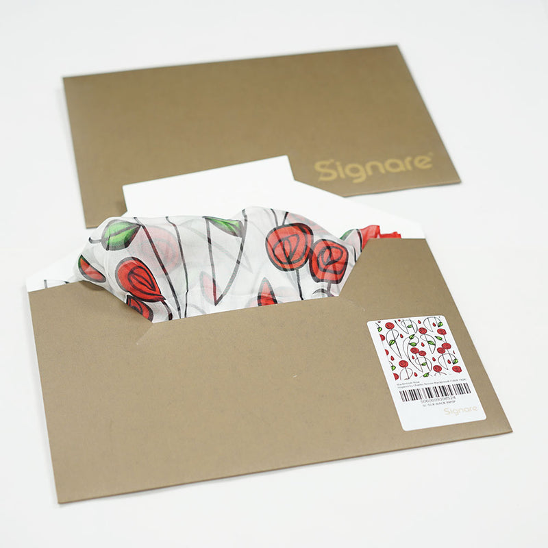 Signare Tapestry Silk Scarf - Charles Rennie Mackintosh Simple Rose Presentation Bag