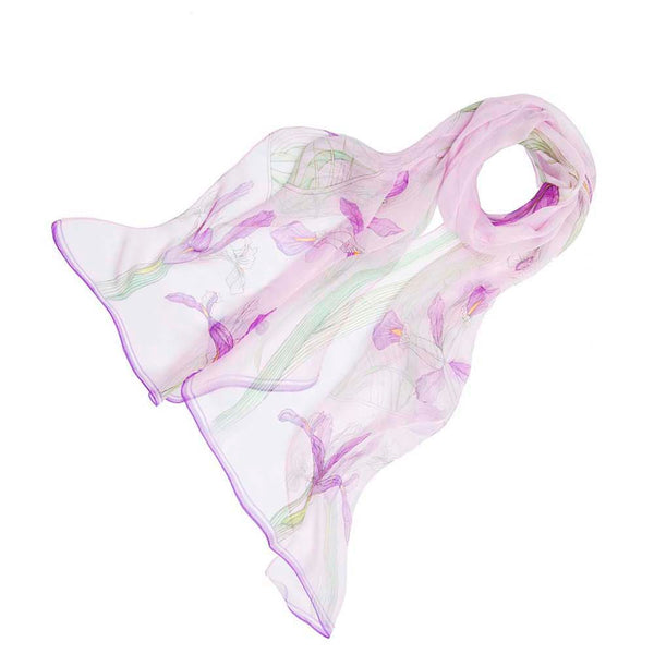Pure Silk Scarf - Iris Front View