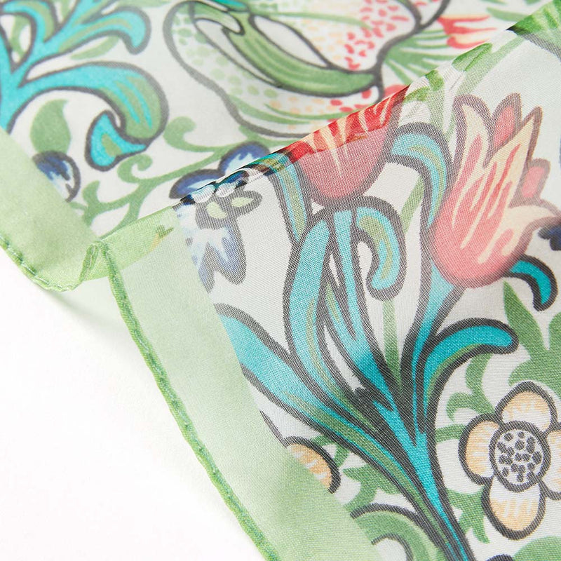 Pure Silk Scarf - William Morris Golden Lily Trim Preview