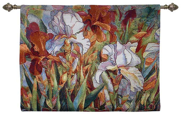 white flowers tapestries and wall hangings