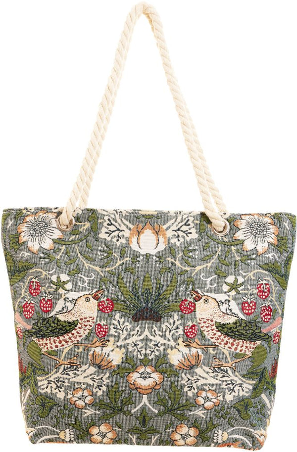 Strawberry Thief Grey - Beach Bag