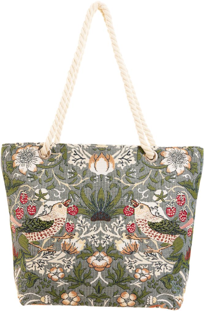 Strawberry Thief Grey - Beach Bag