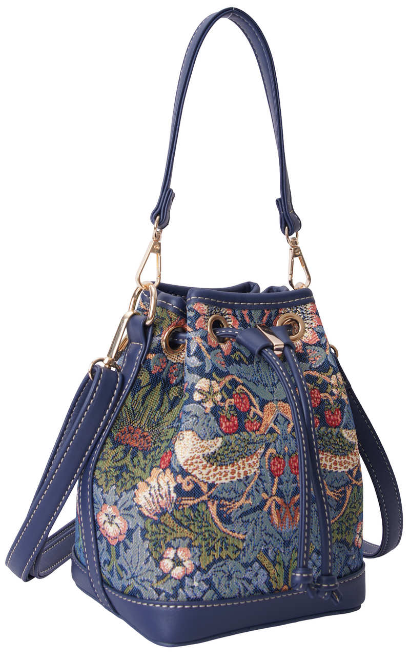 William Morris Strawberry Thief Blue - Bucket Bag