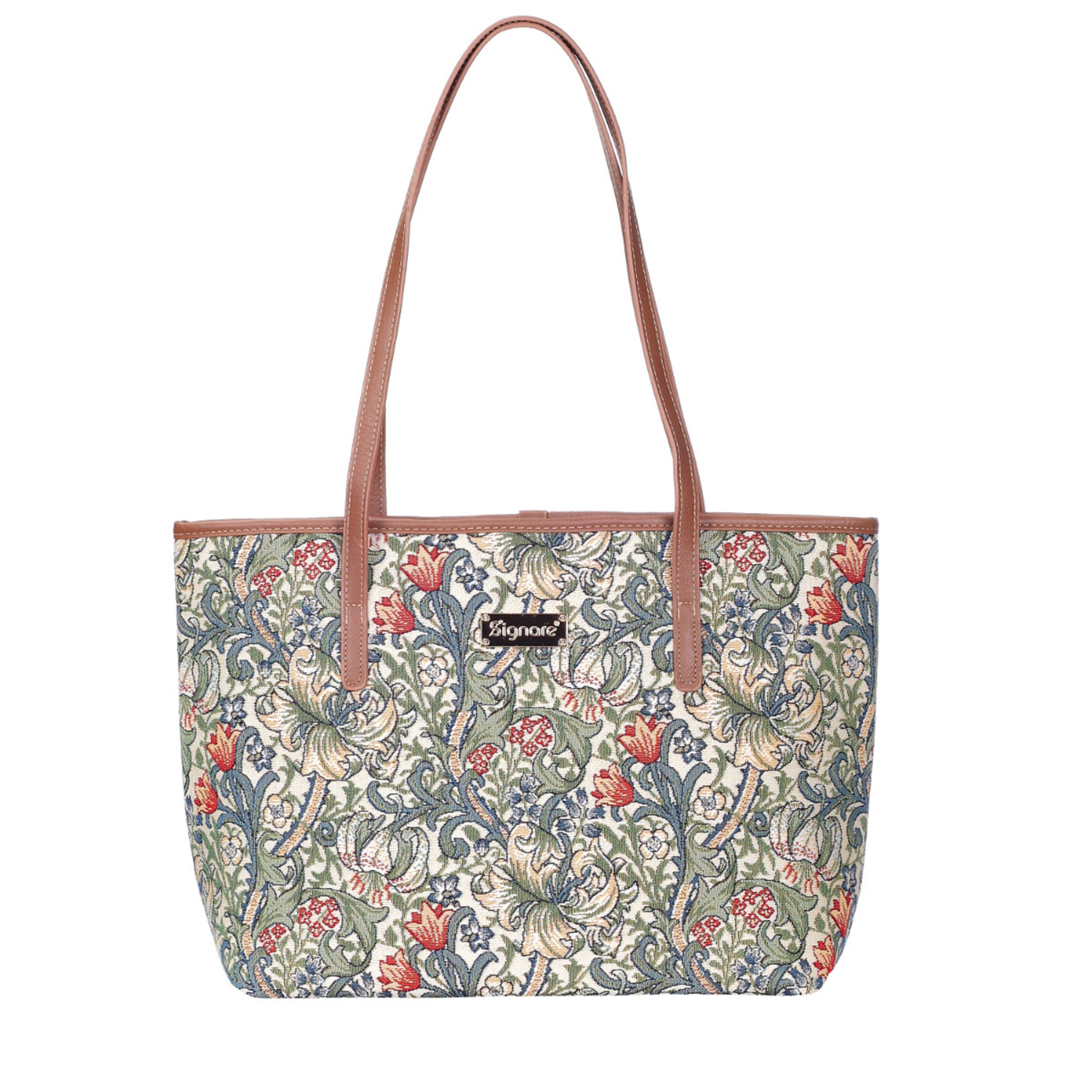 Golden Lily Shoulder Tote Bag | Signare Tapestry