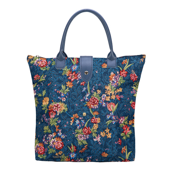 V&A Licensed Flower Meadow Blue - Folding Bag