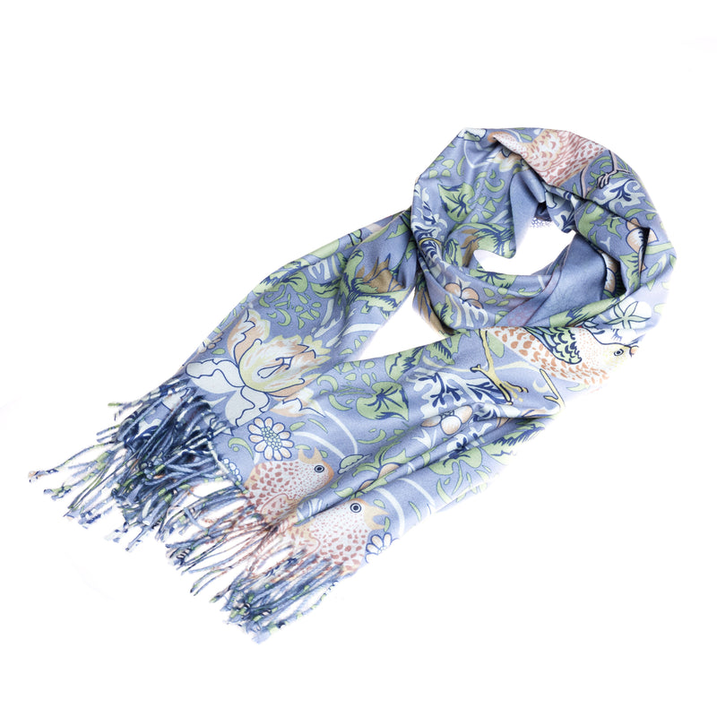 William Morris Strawberry Thief Grey - Art Pashmina