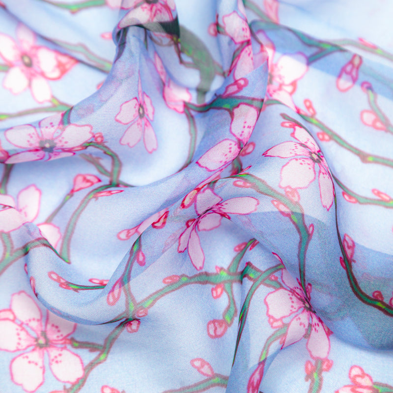 Walter Crane Blossom & Swallow - 100% Pure Silk Scarf
