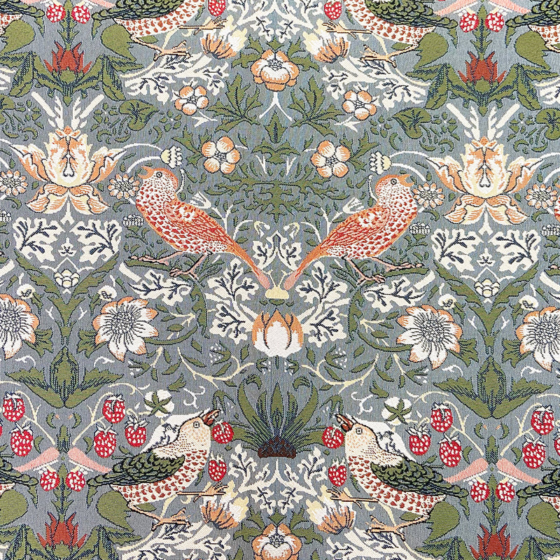 William Morris Strawberry Thief Grey - Fabric for Upholstery