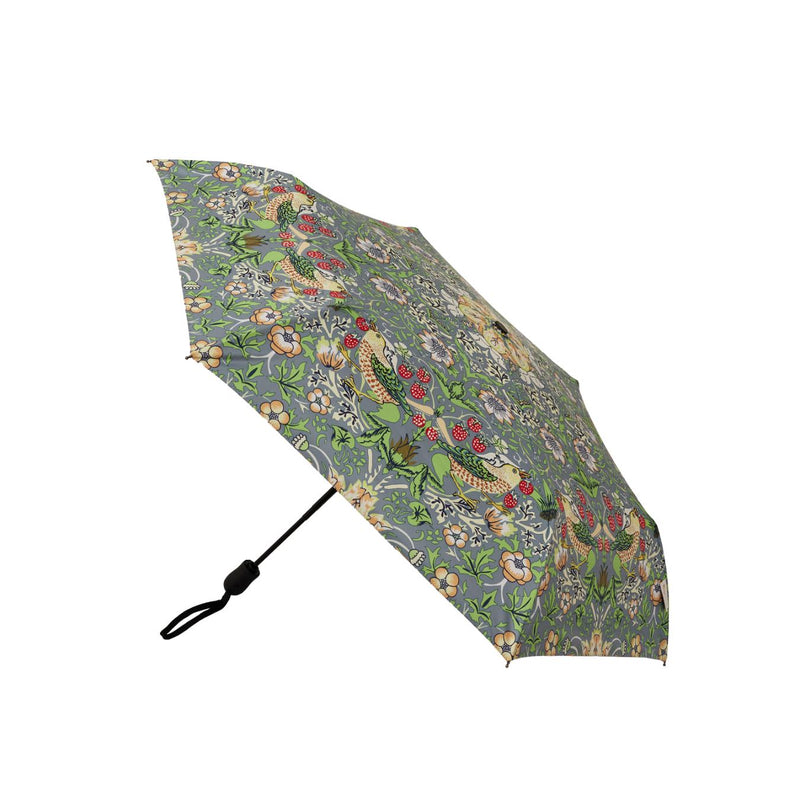 William Morris Strawberry Thief Grey - Automatic Folding Umbrella