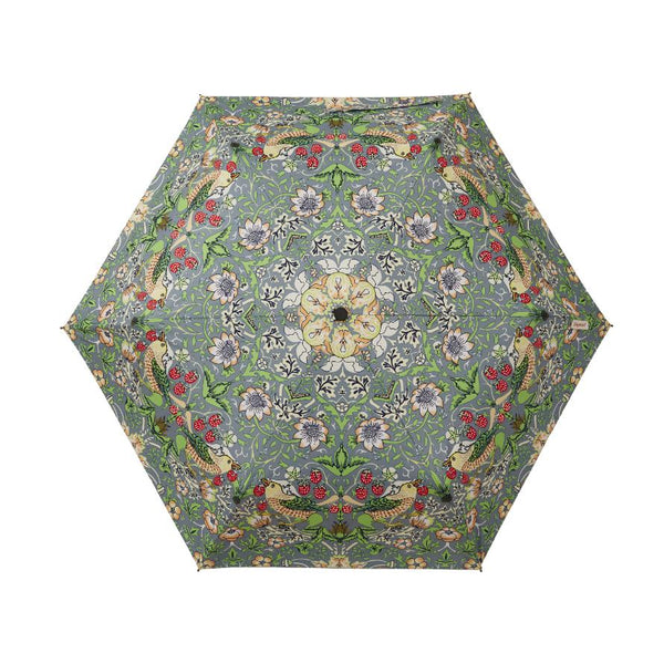 William Morris Strawberry Thief Grey - Automatic Folding Umbrella