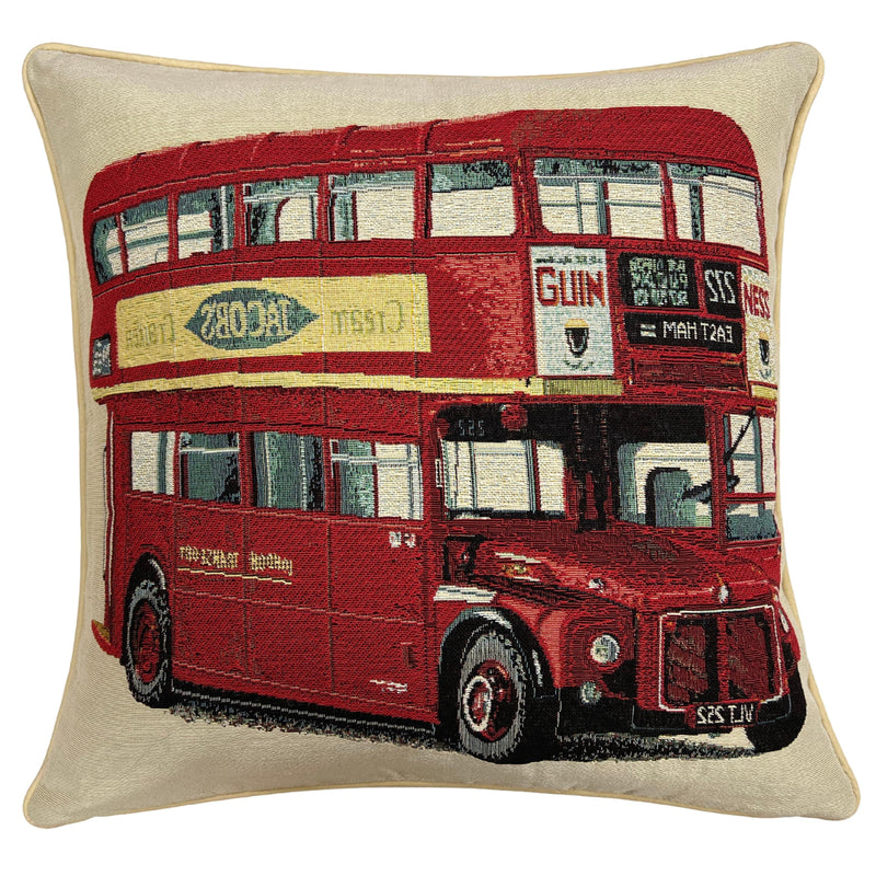 Double Decker Bus - Panelled Cushion Cover 45cm*45cm