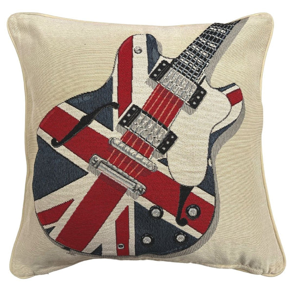 Union Jack Guitar - Panelled Cushion Cover 45cm*45cm