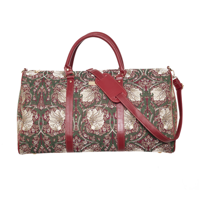 William Morris Pimpernel and Thyme Red - Big Holdall Bag