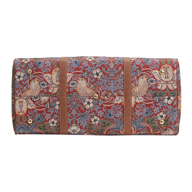 William Morris Strawberry Thief Red - Big Holdall Bag  Base | Signare Tapestry