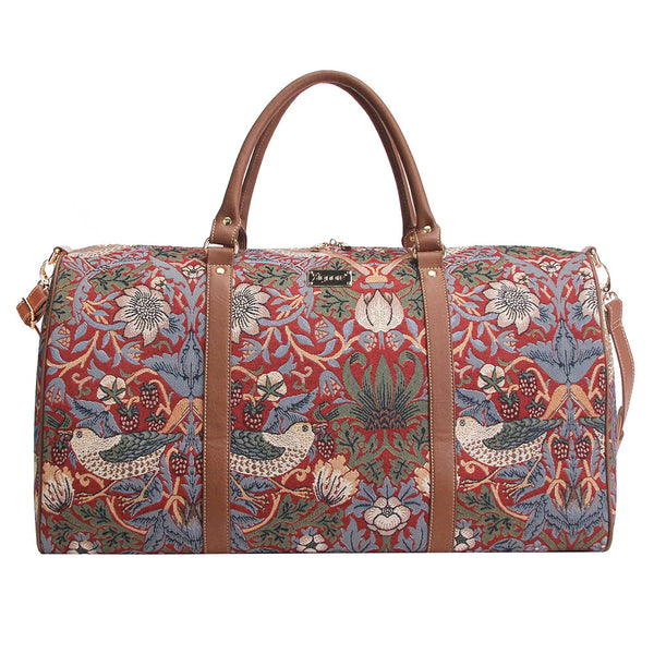 William Morris Strawberry Thief Red - Big Holdall Bag | Signare Tapestry