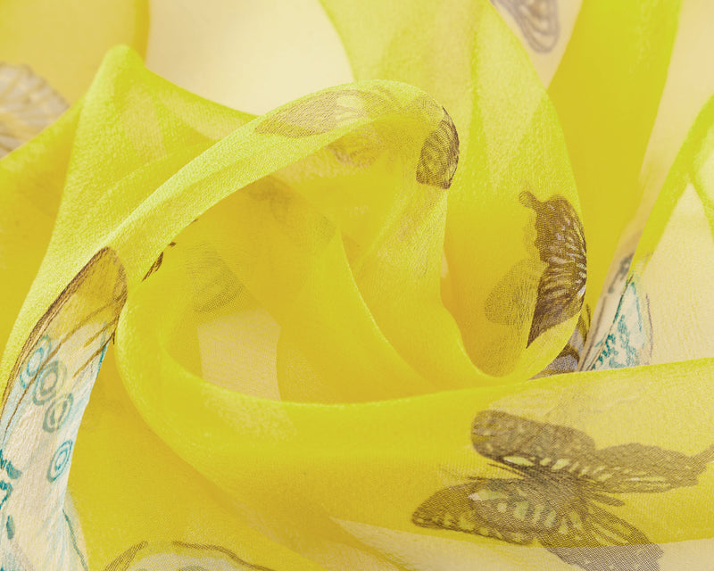 Yellow Butterfly - 100% Pure Silk Scarf