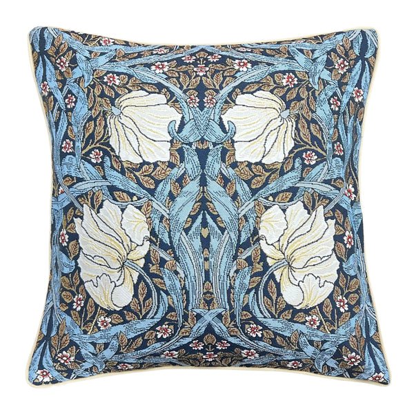 William Morris Pimpernel and Thyme Blue - Panelled Cushion Cover 45cm*45cm