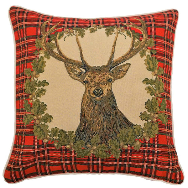 Stag Tartan - Panelled Cushion Cover