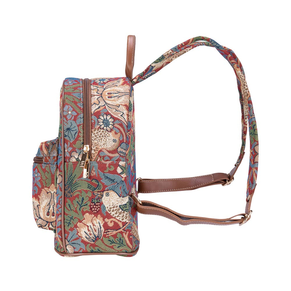 Sac à Dos Artisanal Motif Floral - Tapisserie Et Cuir - Neuf