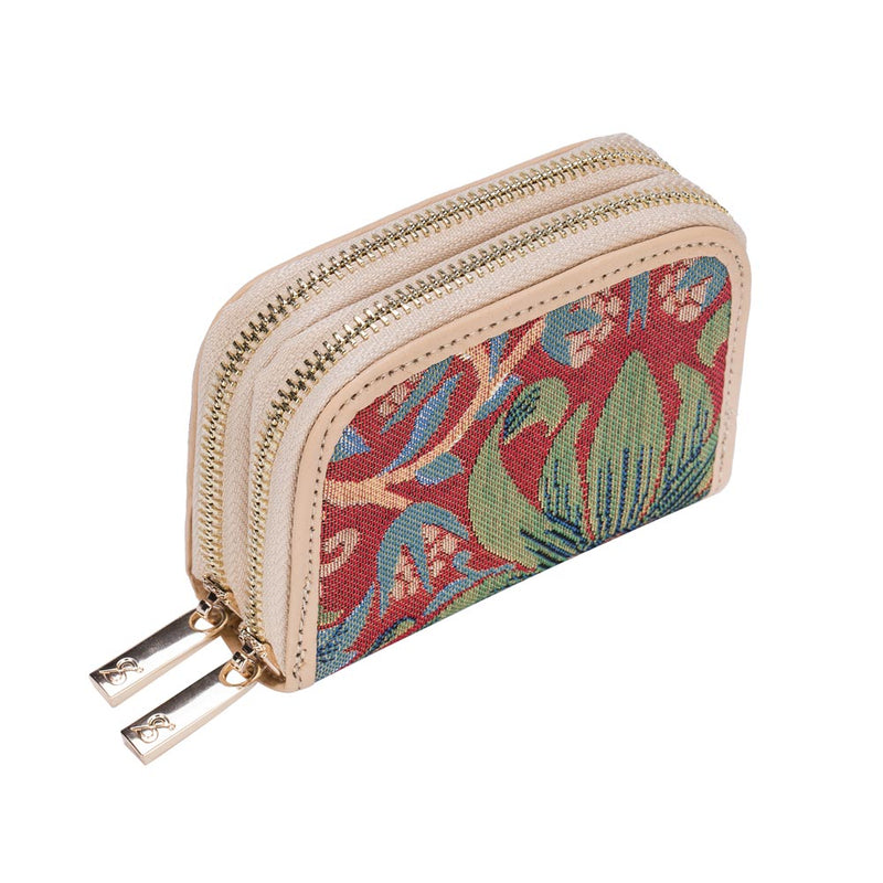 William Morris Strawberry Thief Red - Double Zip Purse