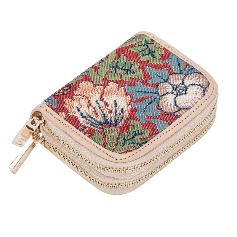 William Morris Strawberry Thief Red - Double Zip Purse