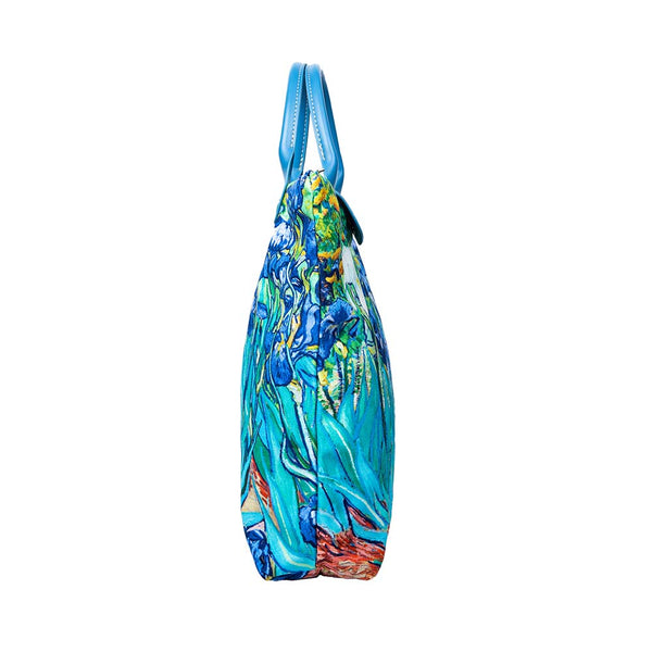 COLL-ART-VG-IRIS  Van Gogh Iris College/Shoulder Tote Bag
