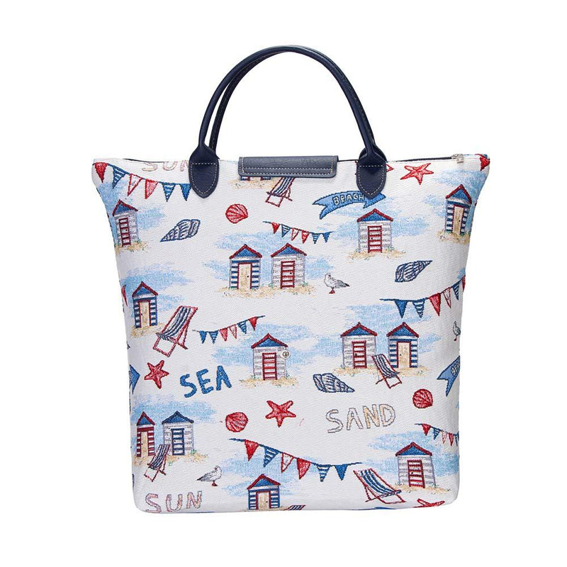 Beach Hut - Foldaway Bag Front View | Signare Tapestry