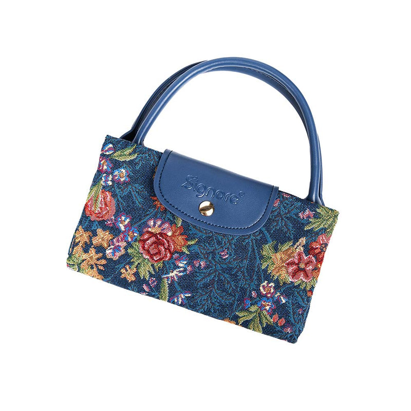 V&A Licensed Flower Meadow Blue - Foldaway Bag