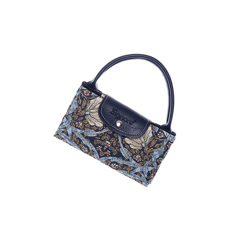 William Morris Pimpernel and Thyme Blue - Foldaway Bag