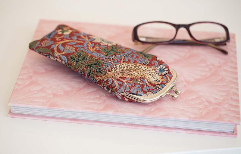 William Morris Strawberry Thief Red - Glasses Pouch