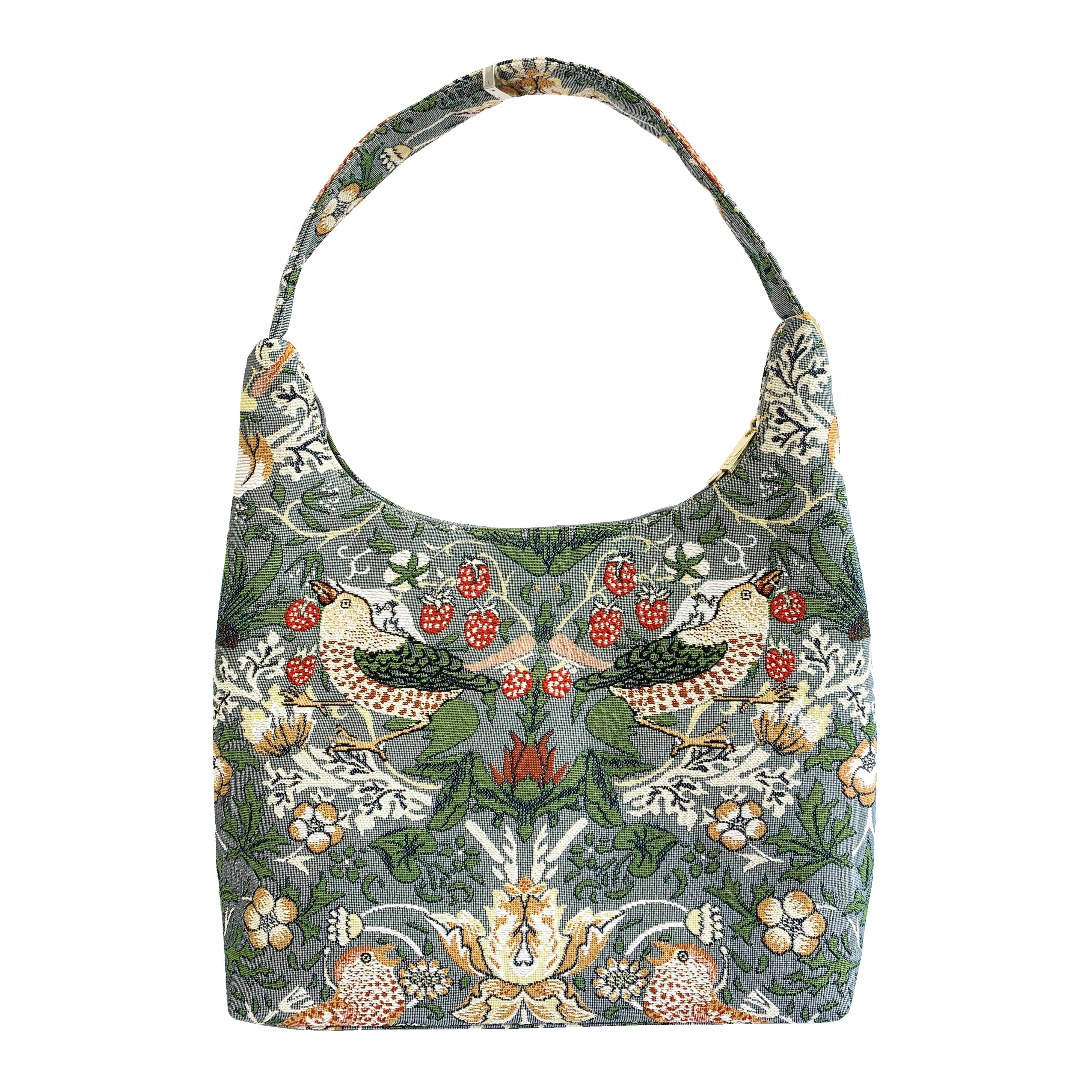 William Morris, Strawberry Thief Grey Hobo Bag | Signaretapestry.com ...