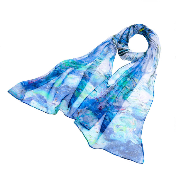 Claude Monet Water Lily - 100% Pure Silk Scarf