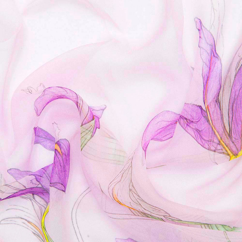 Pure Silk Scarf - Iris Art Pattern Preview