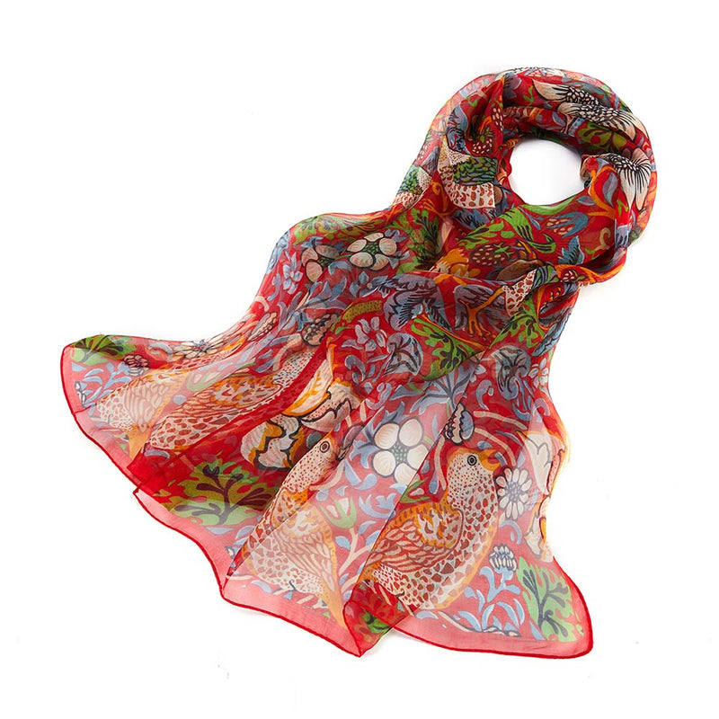 Fox Chave William Morris Golden Lily Silk Scarf in Green Fox Chave William Morris Golden Lily Silk Scarf in Green