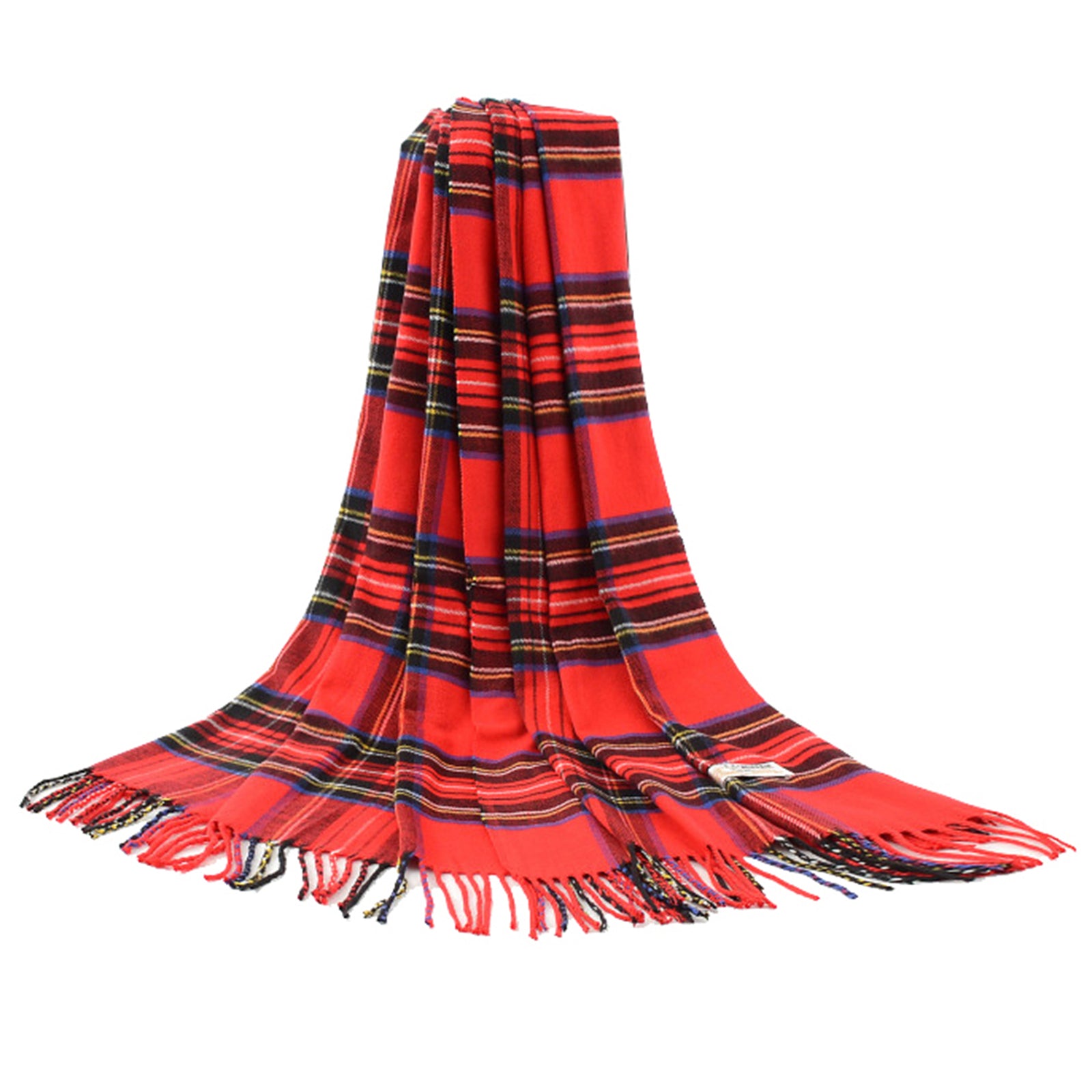 thumbnail image 2 of Women's 100% Cashmere Scarf – Royal Stewart Green Tartan Check Plaid – Made In Scotland, NYC Golden Deal 2 of 3