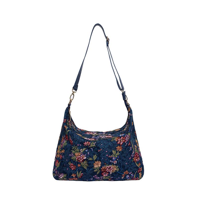 V&A Licensed Flower Meadow Blue - Slouch Bag