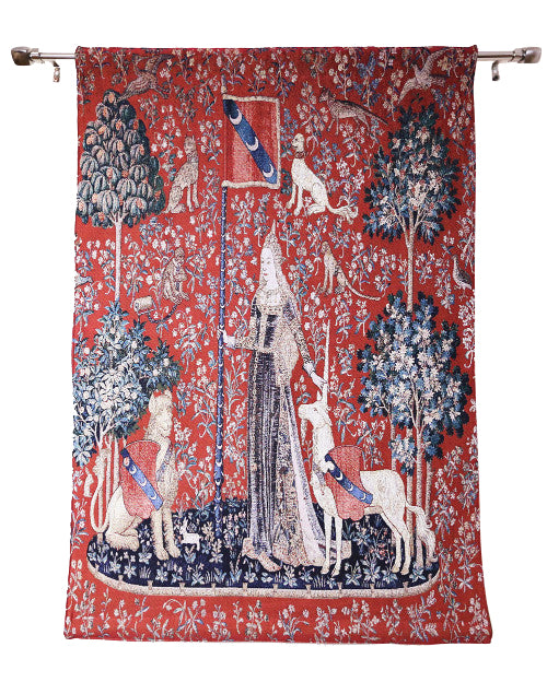 sense of touch lady and unicorn good quality tapestry