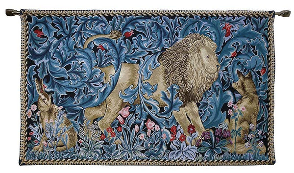 william morris hanging tapestry lion