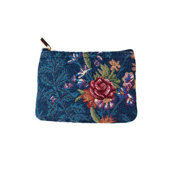 V&A Licensed Flower Meadow Blue - Zip Coin Purse